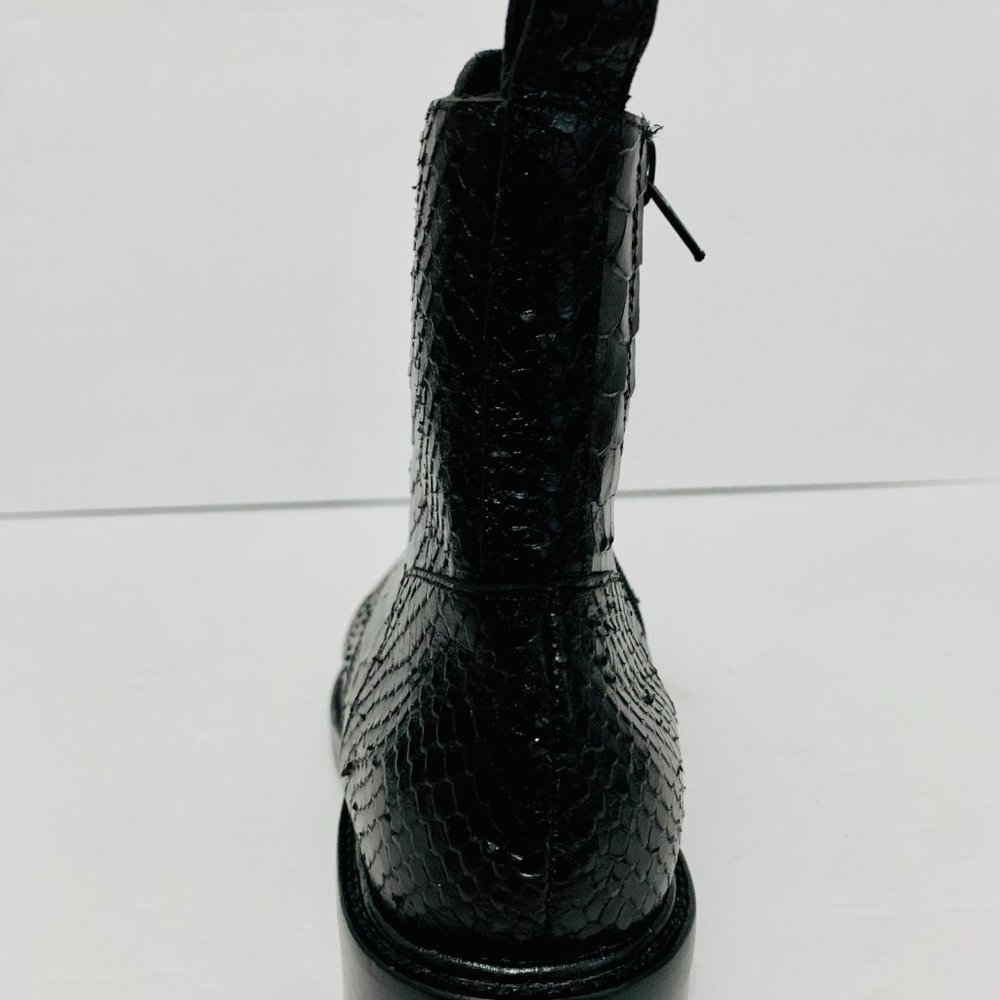 JEFFREY CAMPBELL LEATHER SNAKESKIN EMBOSSED ANKLE BOOTIE BOOTS NWOT - Picture 9 of 11
